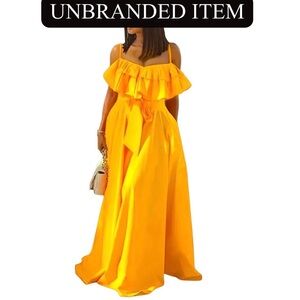 Vibrant Yellow Ruffle Trim Cami Dress, NWOT